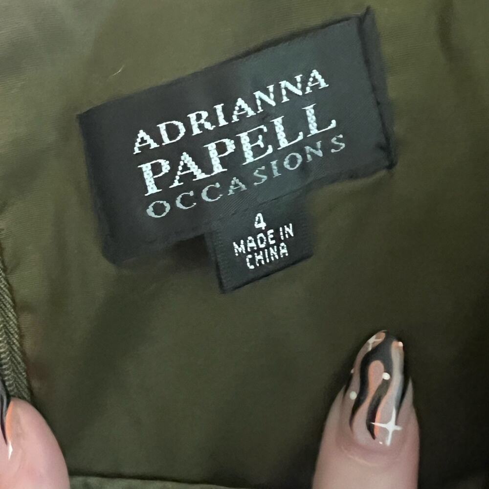 Adrianna PAPELL  dark green shimmer Dress Size 4 - Picture 7 of 8